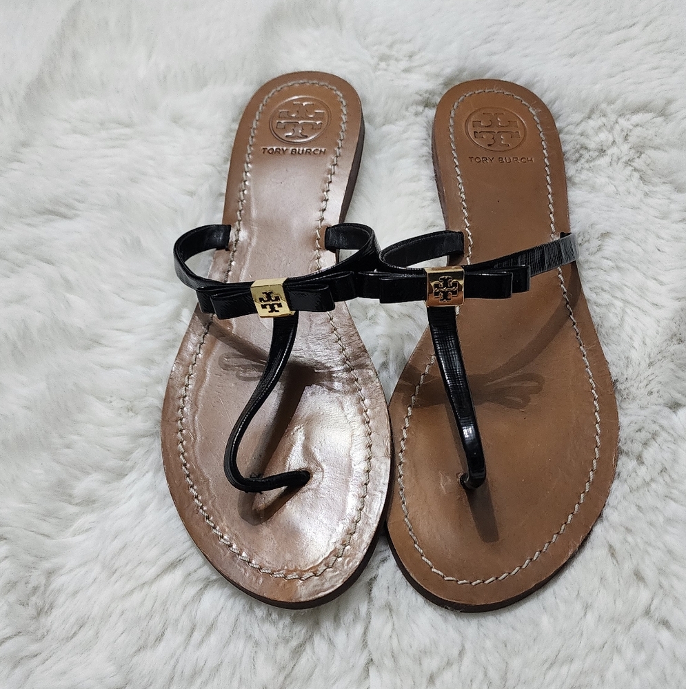 Tory Burch Black Leather Sandals